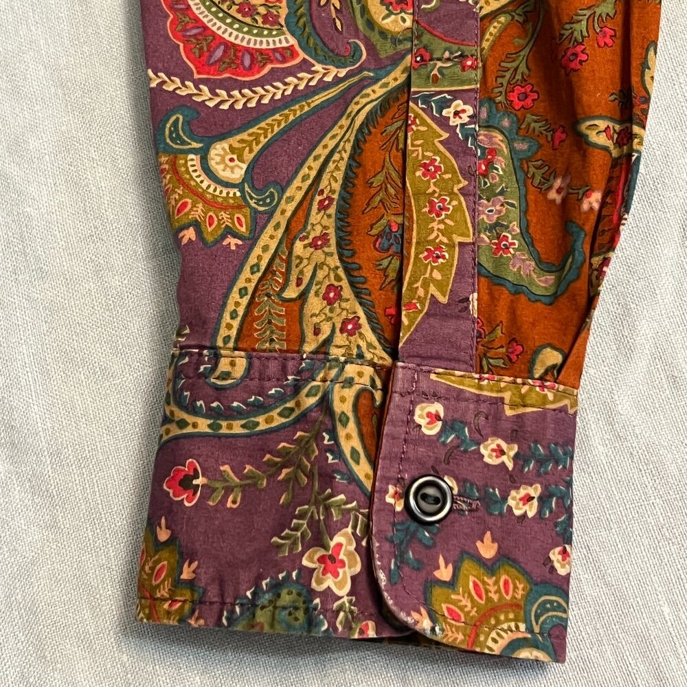 Coldwater Creek Women's Top Button Down Shirt Long Sleeve Pasiley Size XLP - Picture 3 of 8